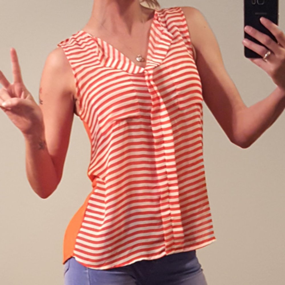 Striped sheer tank